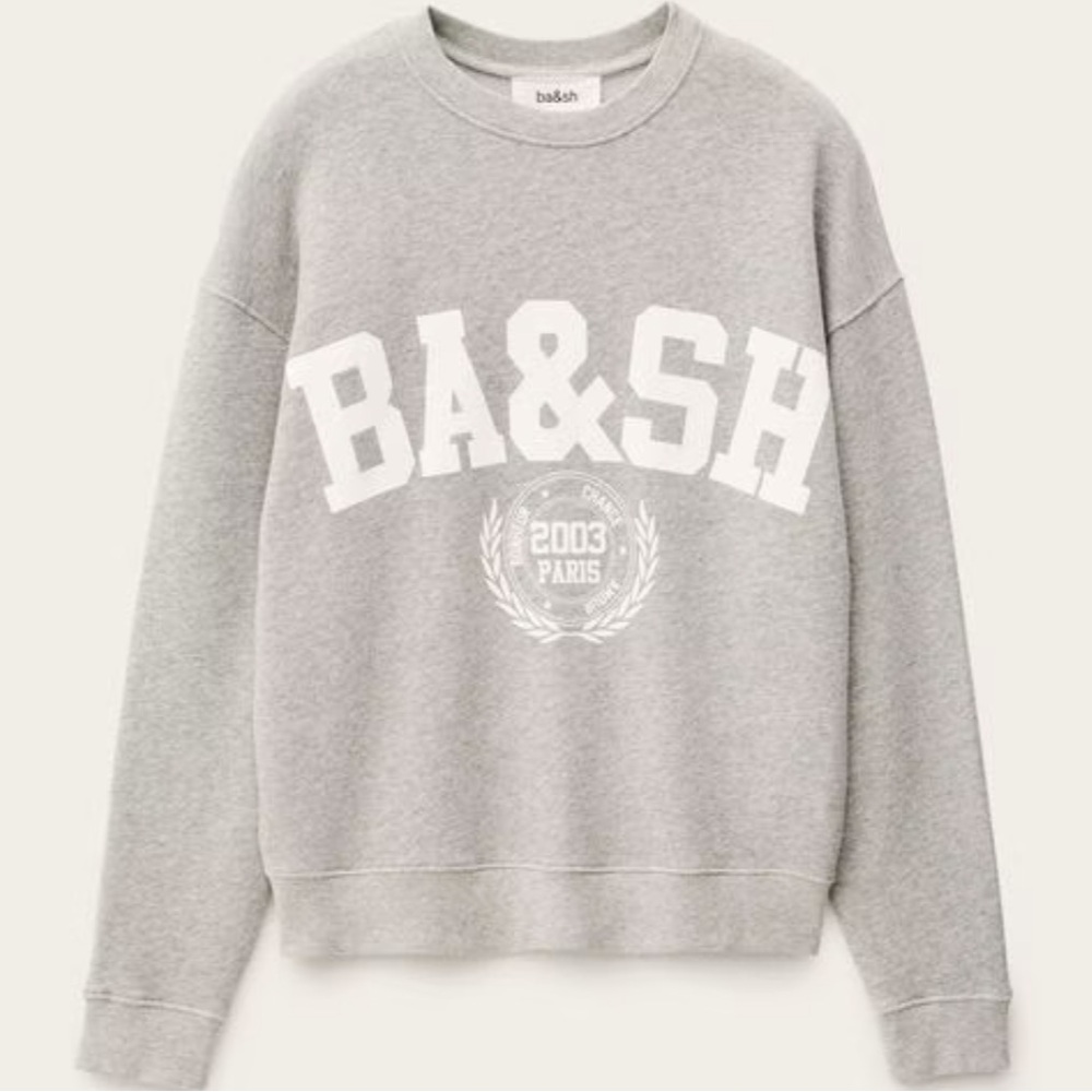 NWT Ba&sh Grey Logo Sweatshirt